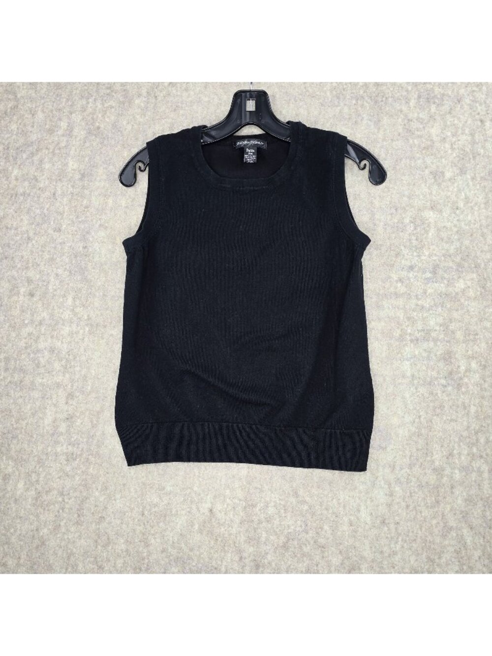 Designers Originals Women’s Sleeveless Knit Top Black Petite Medium Cotton Blend